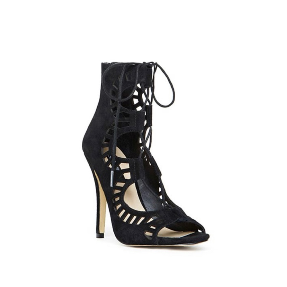 Brand New In Box. Black Lace Up Heels. Size 7